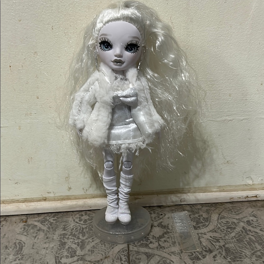 White Fashion Doll with Faux Fur Coat